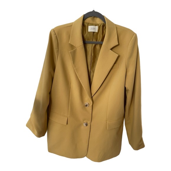 Dissh Rowan Boyfriend Blazer Jacket Notch Lapel SingleBreasted Tan/yellow Size10 - Picture 6 of 13